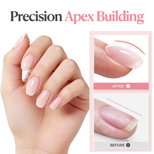 AZUREBEAUTY Builder Gel - 7-in-1 Nude Pink Nail Strengthener | 18ml, Beginner Friendly for DIY Home Salon