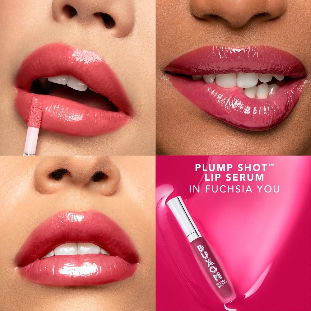 Buxom Plump Shot Peptide-Infused Lip Serum, Lip Plumping Gloss, Formulated with Advanced Peptides, Hyaluronic Acid, Avocado & Jojoba Oil