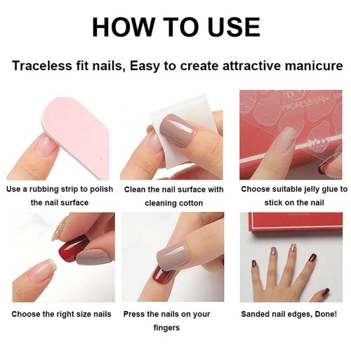 30Pcs Pink Flower Press on Nails Medium Almond Fake Nails Peach Blossom with 3D Rhinestones Pearl Gold Glitter Design Artificial Cute Cat Nails Stick on Nails Spring False Nails for Women Acrylic Nail
