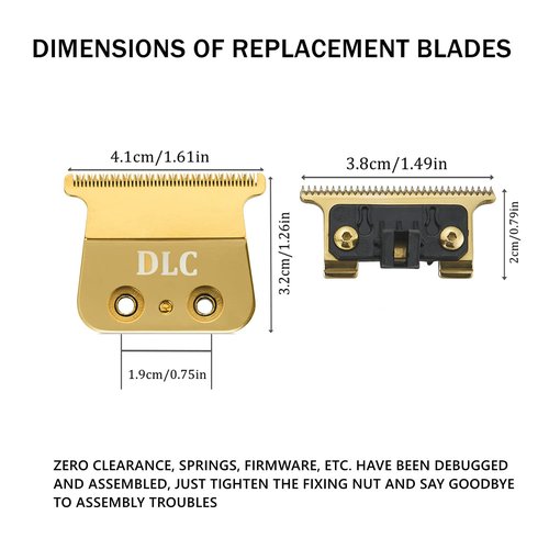 BaBylissPRO Replacement DLC 2.0 Blades - Compatible with FX787 & FX726 Hair Trimmers, Gold Finish