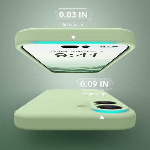 Magnetic for iPhone 17 Case, Compatible with MagSafe, [Full Camera Protection][Screen Protector] Silicone Shockproof Protective Phone Case for iPhone 17 6.3", Matcha