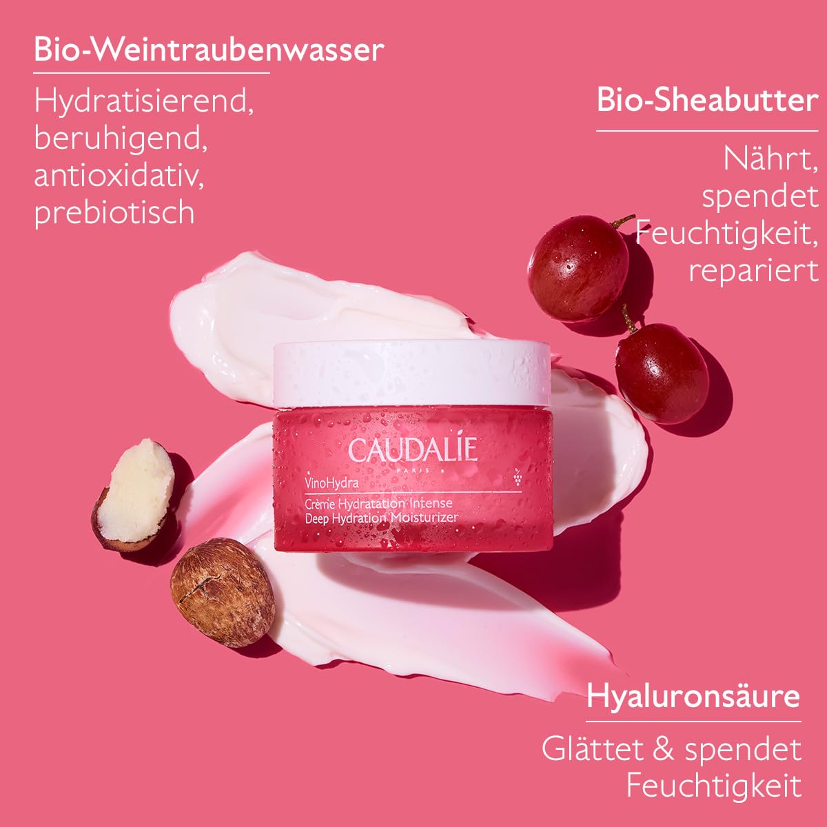 Caudalie VinoHydra Deep Hydration Moisturizer - Intense Hydration with Hyaluronic Acid & Shea Butter