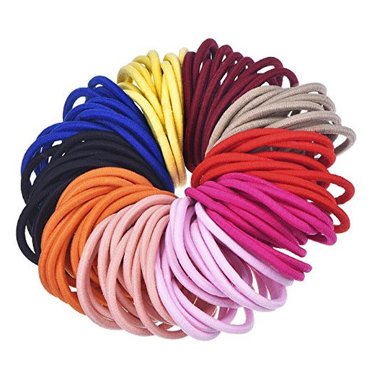 La Tartelette 4 mm Elastic Bands Hair Ties Children Rubber hair headbands - 100 Pcs (Mixed Color)