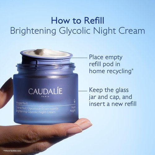 Caudalie Vinoperfect Night Cream | Dark Spot Brightening & Glycolic Formula - 50 mL Refillable