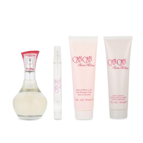 Paris Hilton Can Can Gift Set - 4 Piece Collection with 3.4 Oz Eau De Parfum & Body Lotion