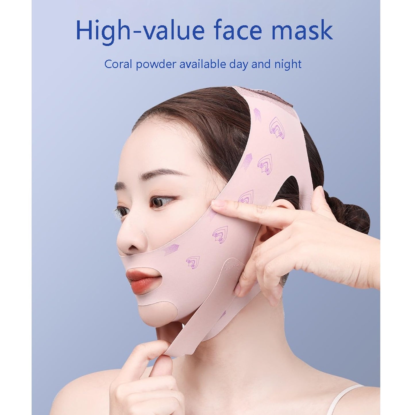 V Line Face Lifting Strap, Chin Strap for Sleeping, Double Chin Reducer for Women, Jaw Line Sculptor Eliminator, Mask Shaper for Jawline, Neck Lift Jaw Tightening Exerciser, Face Lift Tape Remover