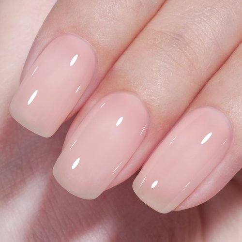 AILLSA Nude Gel Polish Pink Bunny Jelly Gel Nail Polish Sheer Neutral Translucent Gel Polish Long Lasting Milky Natural Color Nails Soak Off U V Gel for Nail Art at Home Valentine Gift 0.51 Oz GD53