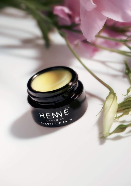 Henné Organics Luxury Lip Balm - Natural Organic Moisturizer for Soft Lips - 0.35 Ounce Jar
