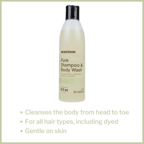 McKesson Pure Shampoo & Body Wash - Sulfate-Free, Unscented, Paraben-Free, 8 oz