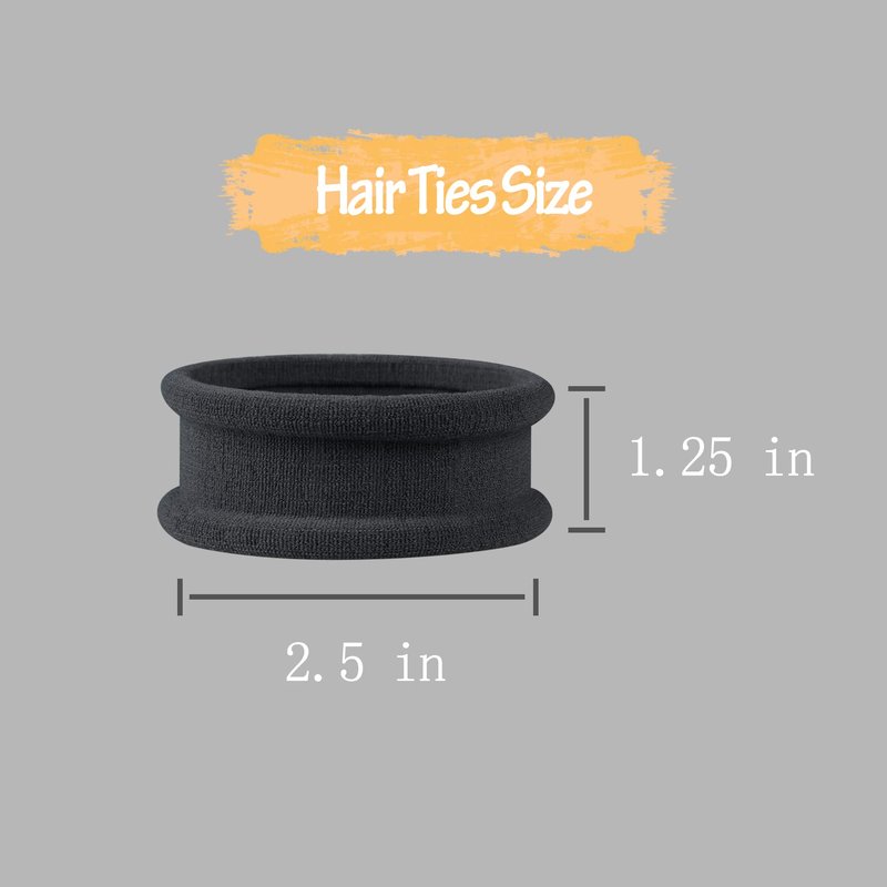 Thick Seamless Hair Ties, Hair Scrunchies Elastics Hair Bands Scrunchy Large Cotton Hair Tie Rope Ponytail Holders for Thick Heavy or Curly Hair Neutral Colors 20 PCS