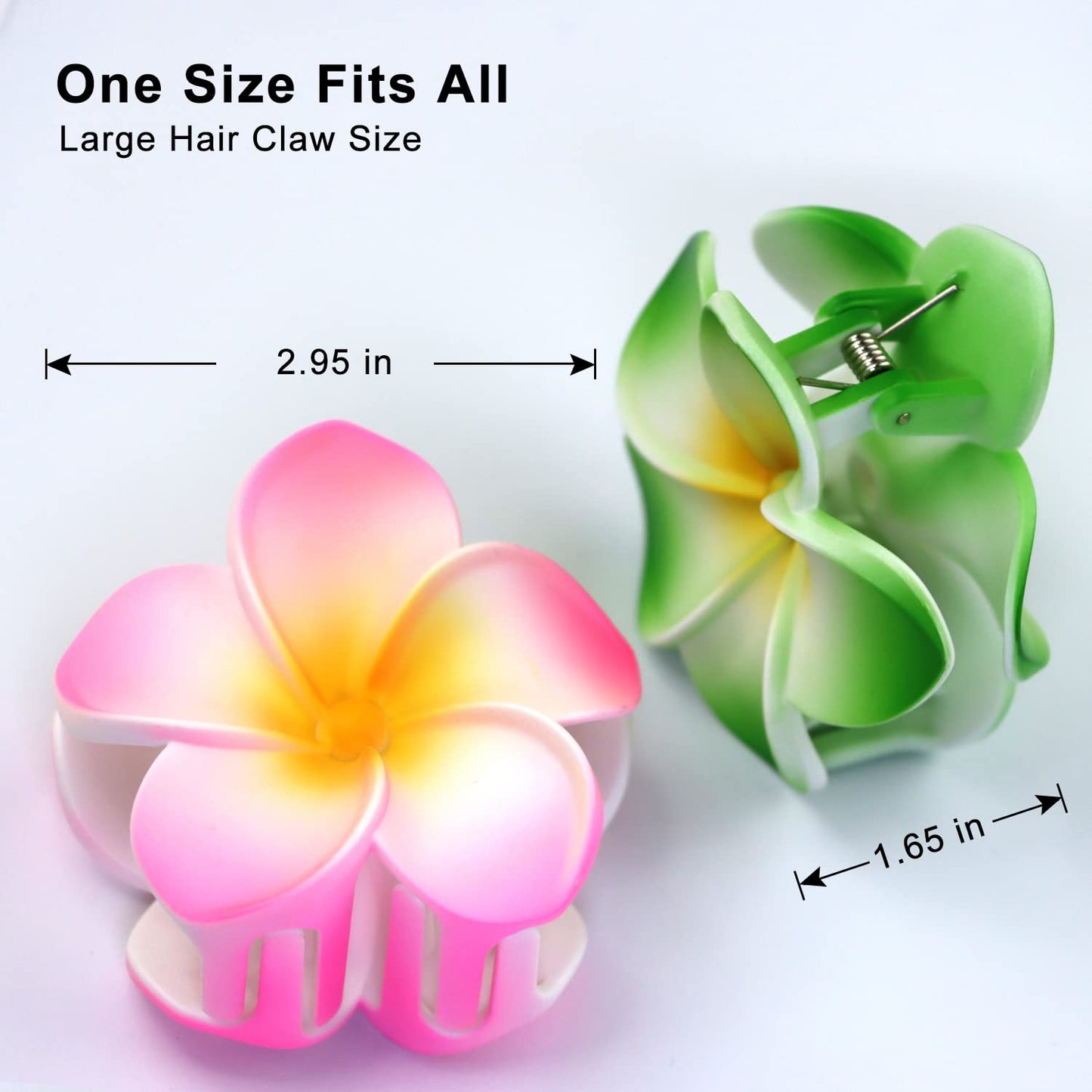 Hawaiian Flower Hair Clips - 8pcs Large Daisy Plumeria Barrettes with Strong Non-Slip Hold for Women and Girls, Cute Friend Gift