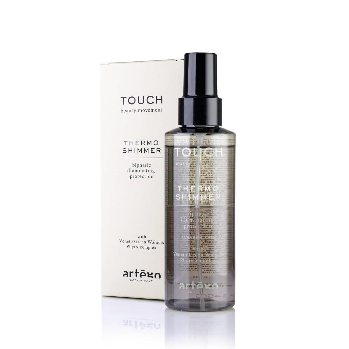 Artègo TOUCH Thermo Shimmer Spray - 5.1 oz Biphasic Heat Protection & Shine for Smooth, Glossy Hair
