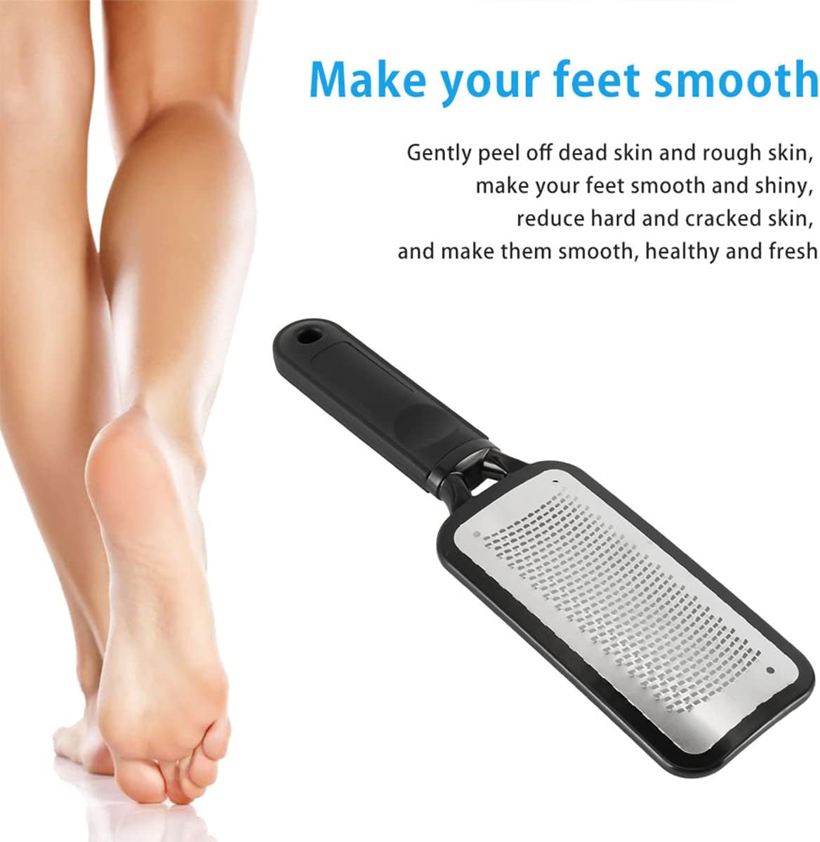 Skiennix Foot File - Stainless Steel Callus Remover for Professional Pedicure | Ideal for Wet & Dry Feet