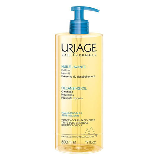 Uriage Cleansing Oil - 2-In-1 Foaming Shower Oil With Glycerin 25% | Gentle Cleanser for Face & Body