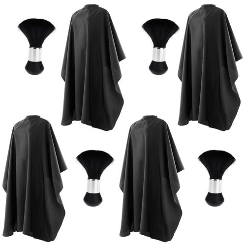 4 PACK Hair Salon Capes with Snap Closure Waterproof Hairdressing Styling Hair Cutting Coloring Nylon Cape with Brush for Barber Hairdressers