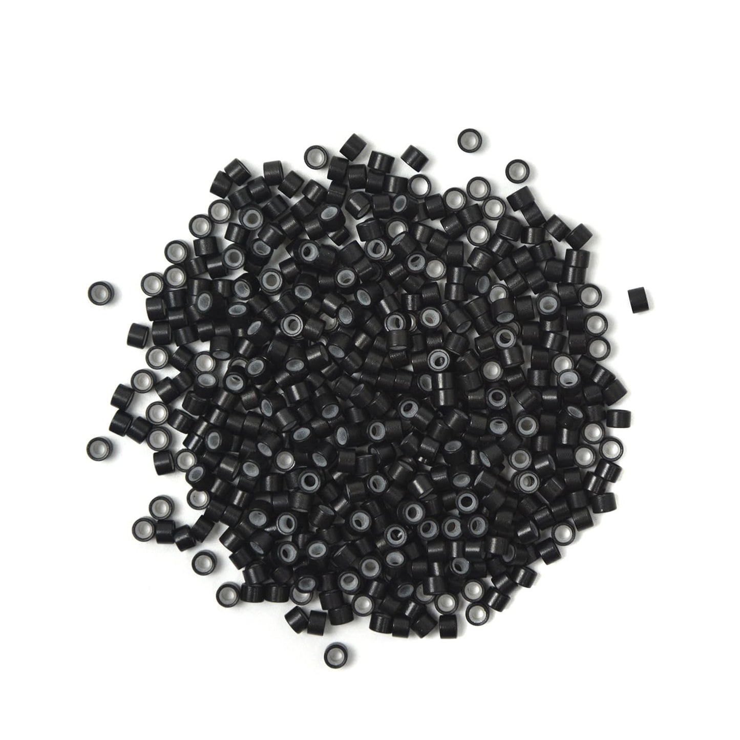 1000 Pcs Silicone Lined Micro Links Beads Hair Extensions Beads 4.0 mm Hair Tinsel Beads for Hair Extensions (Black)