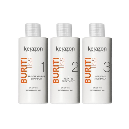 KERAZON Brazilian Keratin Treatment - Buriti Liss Kit 2oz | At-Home Smoothing & Straightening for All Hair Types