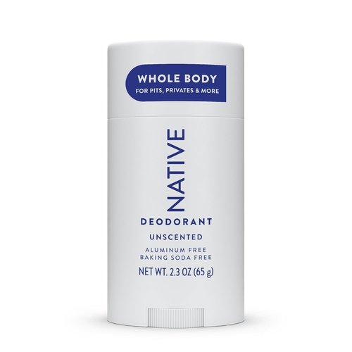 Native Whole Body Deodorant - Unscented 72-Hour Odor Protection | Aluminum-Free, 2.3oz