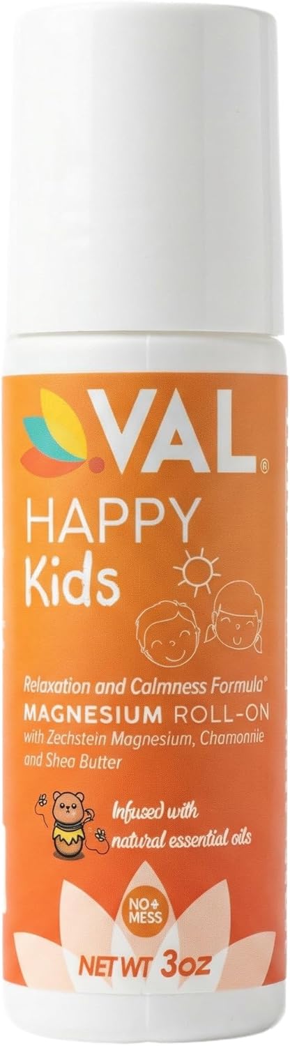 VAL Magnesium Roll-On for Kids - Gentle Zechstein Magnesium Chloride for Relaxation & Calm | 3oz