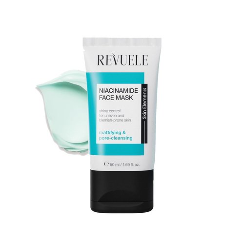 Revuele Niacinamide Face Mask - Pore Minimizing Clay Formula with Zinc & Vitamin B3 - 1.69 fl. oz Vegan Skincare