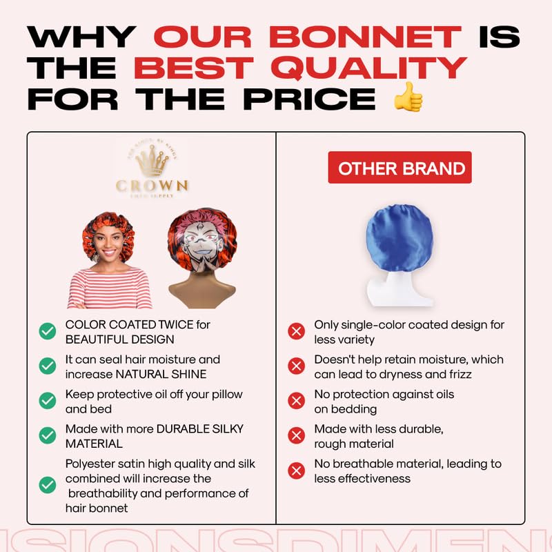 Silky Design Bonnet with Elastic Soft Band Adjustable Women and Men Bonnets for Sleeping Comfortable Satin Fabric (Red Sukna)