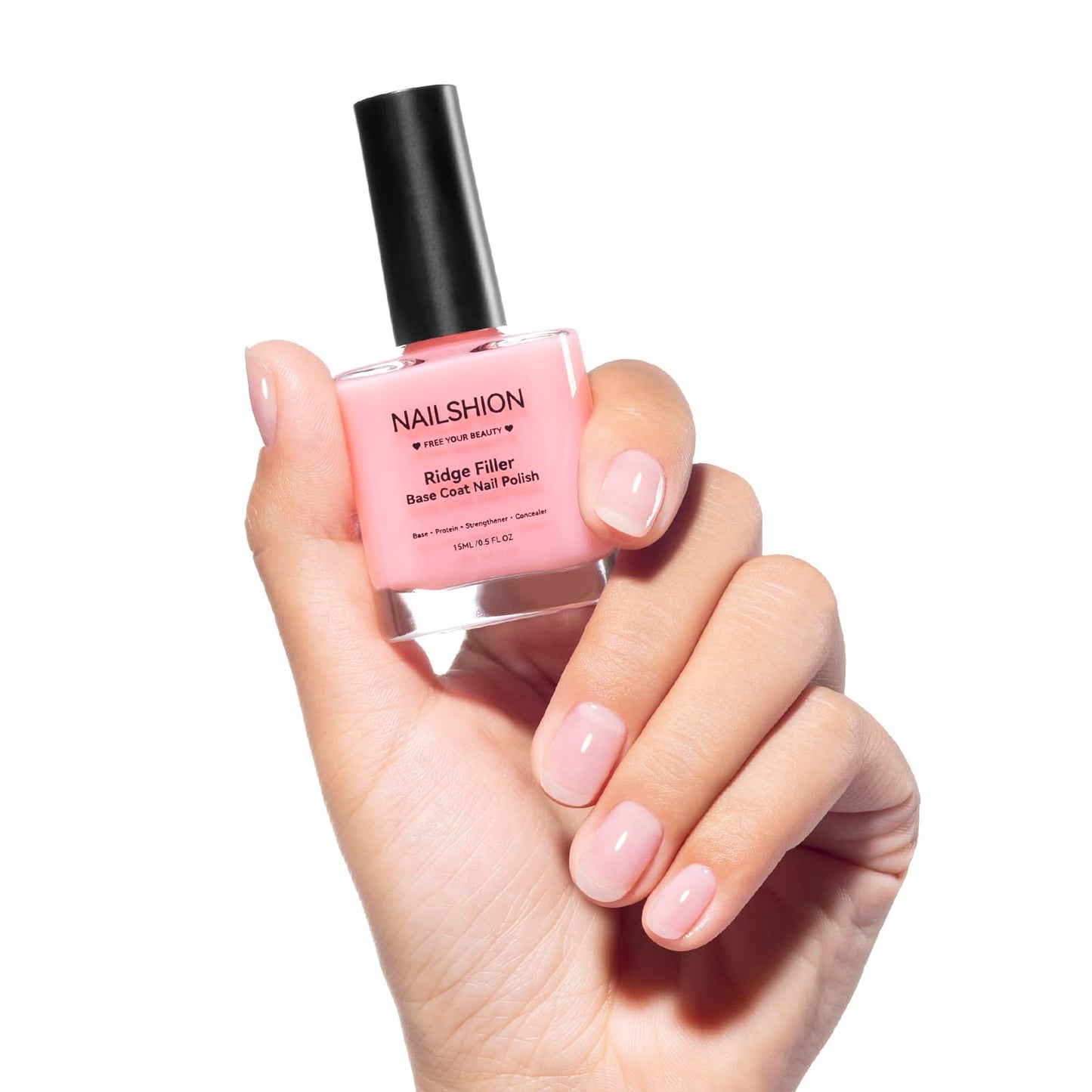 Ridge Filler Base Coat 3-in-1 Nail Strengthener Growth for Damaged Uneven Nails & Ridges, Nourish VE & Protein-Fortifying Leveling Base for Smooth, Flawless Polish | Vegan Cruelty Free