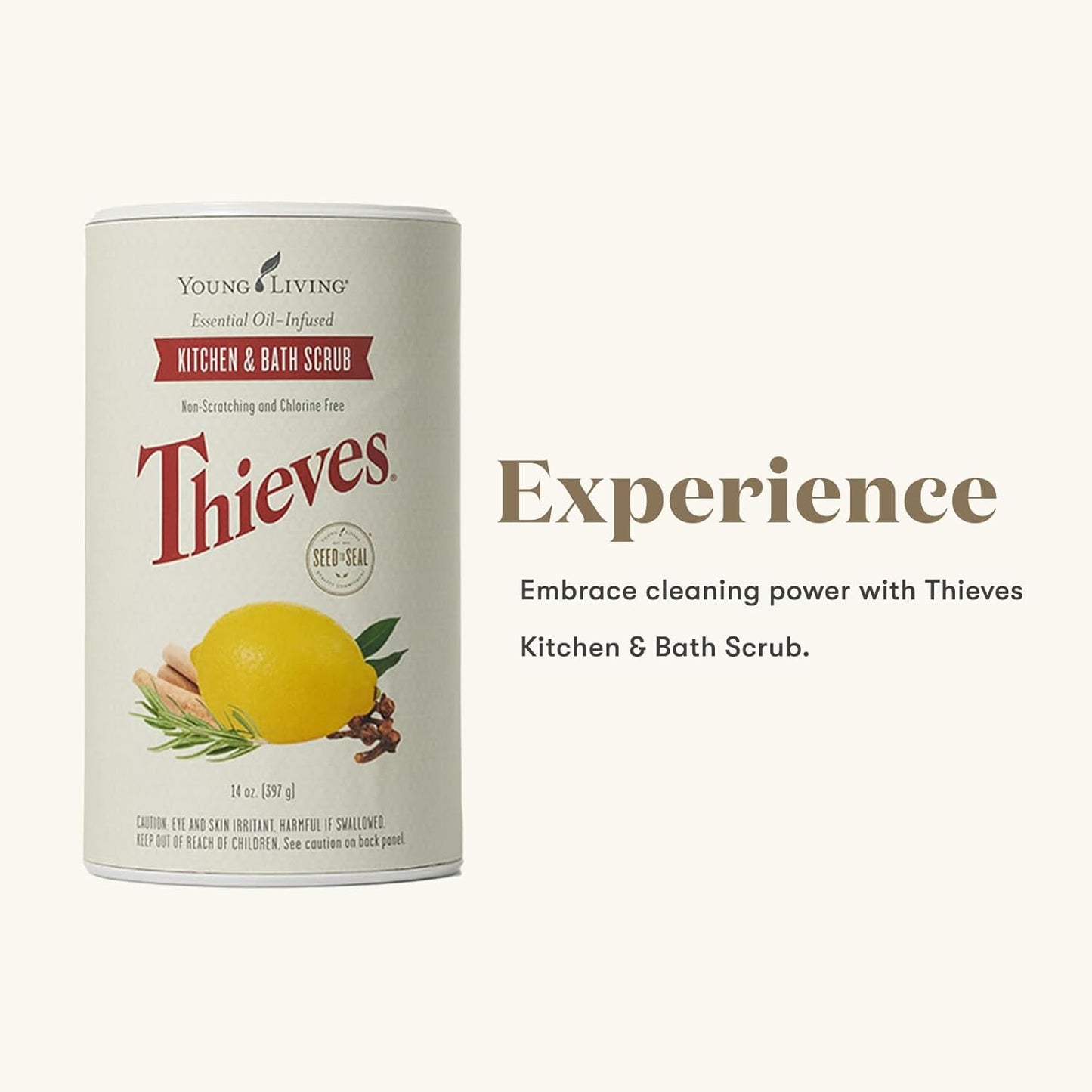 Young Living Thieves Kitchen & Bath Scrub - 14 Oz Plant-Based Formula | Tough on Grease & Grime