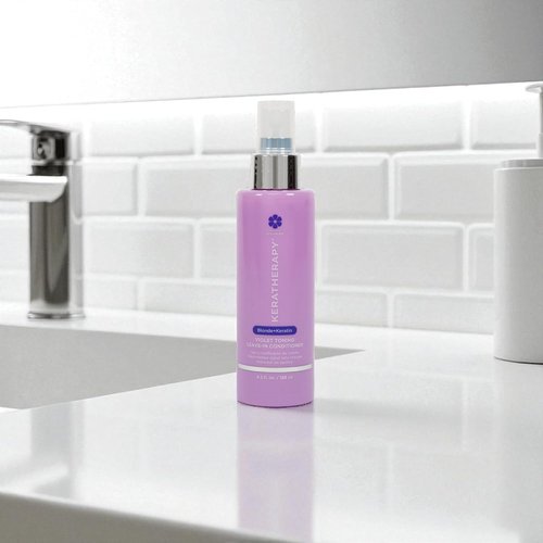 KERATHERAPY Keratin Infused Violet Toning Leave-In Protectant - Sulfate & Paraben Free for Blonde, Silver & Gray Hair | 3.7 fl. oz.