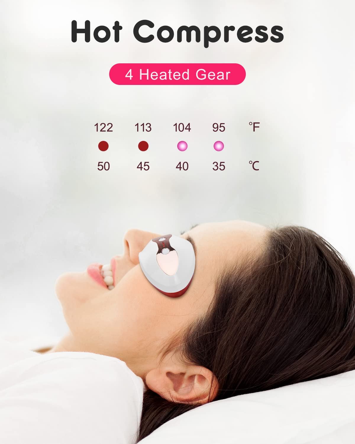 Red Light Device, FERNIDA 2 in 1 Lip and Eye Care Tool with Heated for Anti-Aging, Smooth Lip Wrinkles, Lip Plumper and Reduce Dark Circles, 4 Levels Heating Temps, White