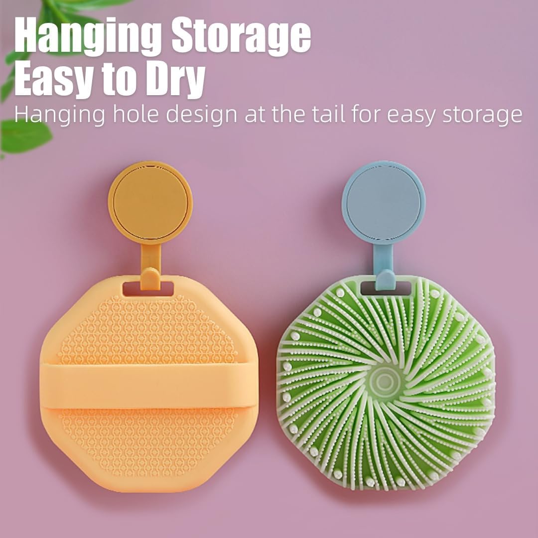 Silicone Body Scrubber for Body, Premium Soft Silicone Body Scrubber Shower Bath Brush with Non-Slip Hand Strap, Lather Nicely, Long Lasting, Gentle Exfoliating, for All Skin Type