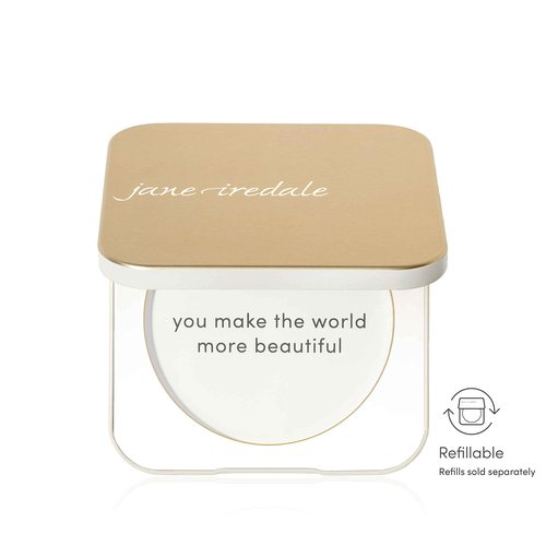 Jane Iredale Refillable Compact Aluminum Shell & Magnetic Closure Interior Mirror for On-The-Go Use Compatible with all Powder Refills 2 Colors