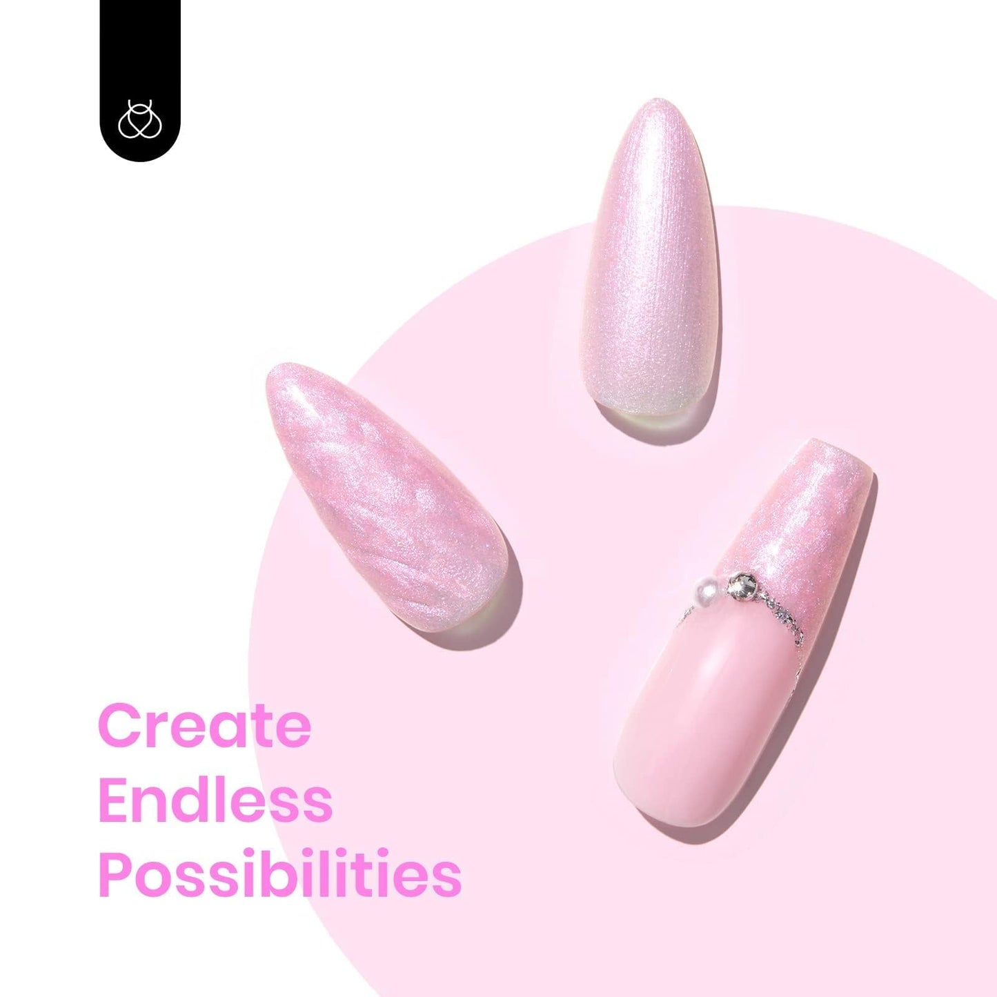 Beetles Baby Pink Pearl Gel Nail Polish, 15ml Pearl Pink Glitter Gel Polish Shimmer Pearlescent Shell Nail Gel Polish Iridescent Soak off Uv Led Salon Nail Art Design Pink Nail Gel