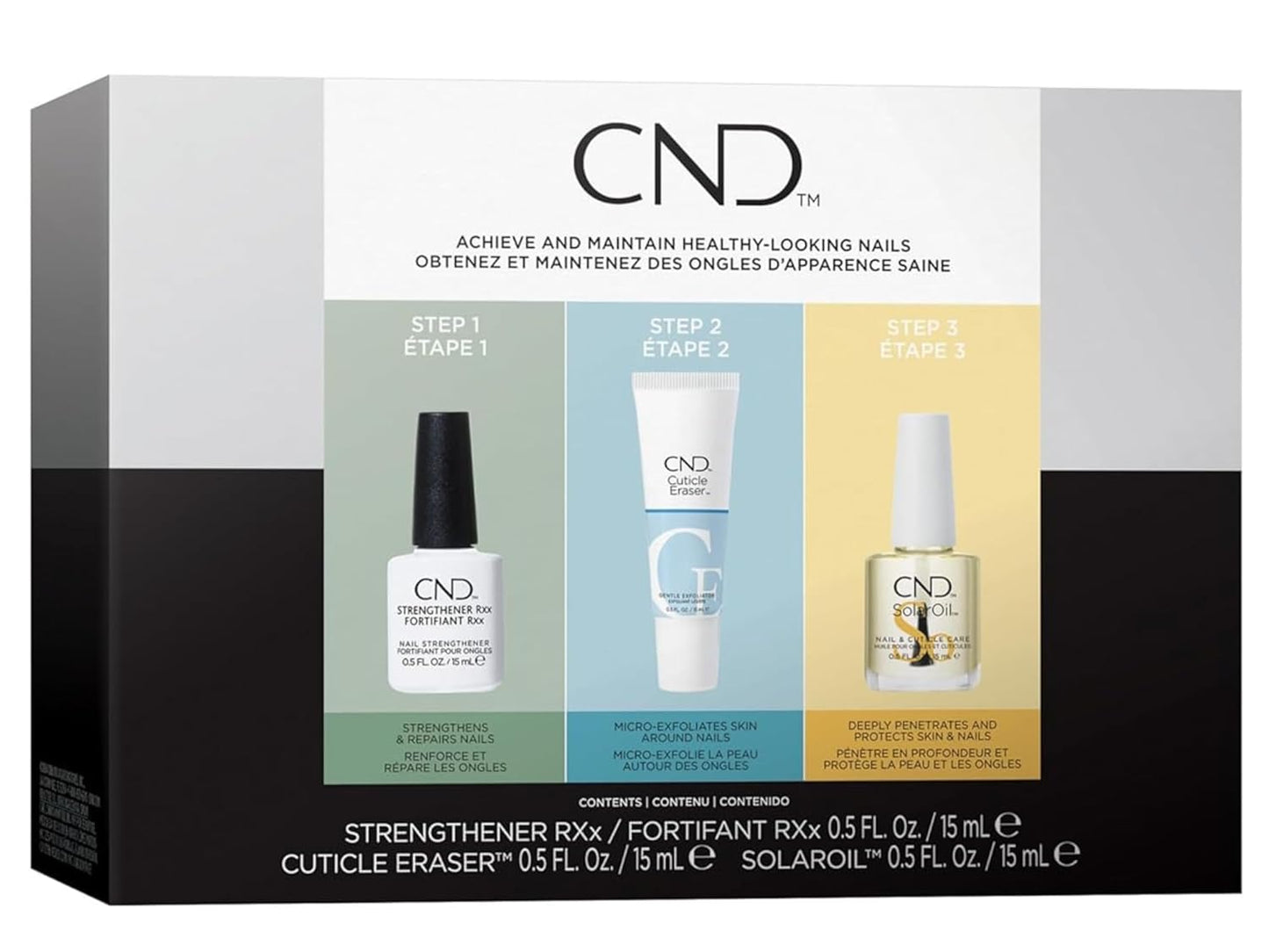 CND™ Care.Condition.Coat™ Kit - Nail Strengthener, Cuticle Cream & Oil - 3-Piece Nail Treatment Set