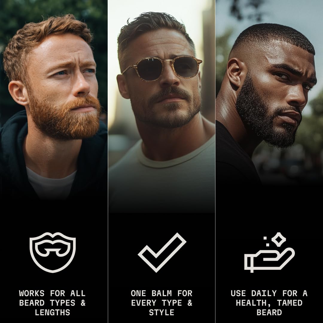 Striking Viking Beard Balm - Leave-In Conditioner with Argan & Jojoba Oils | 2 Oz Bergamot Thunder