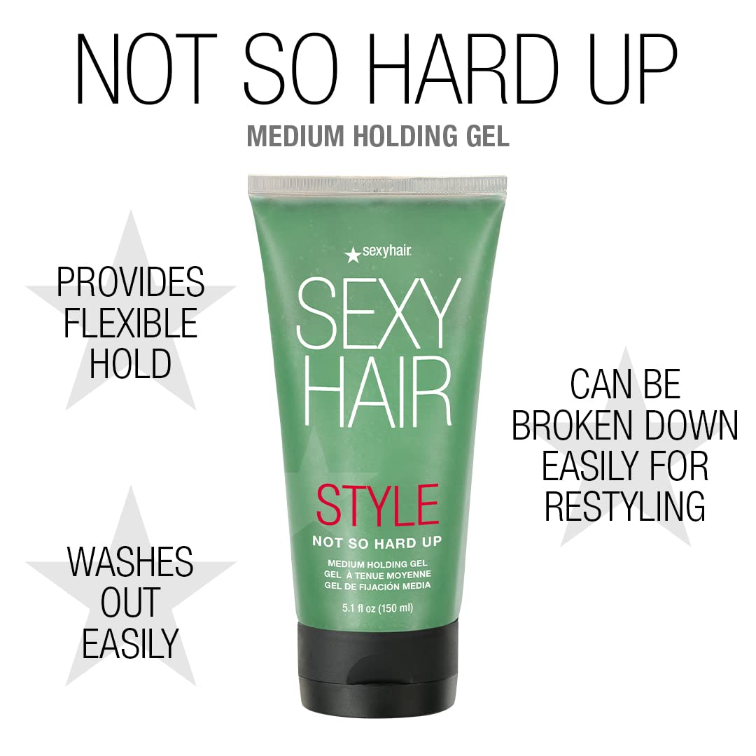 SexyHair Medium Holding Gel - Flexible Formula for All Hair Types | 5.1 Oz | Re-Styling Made Easy