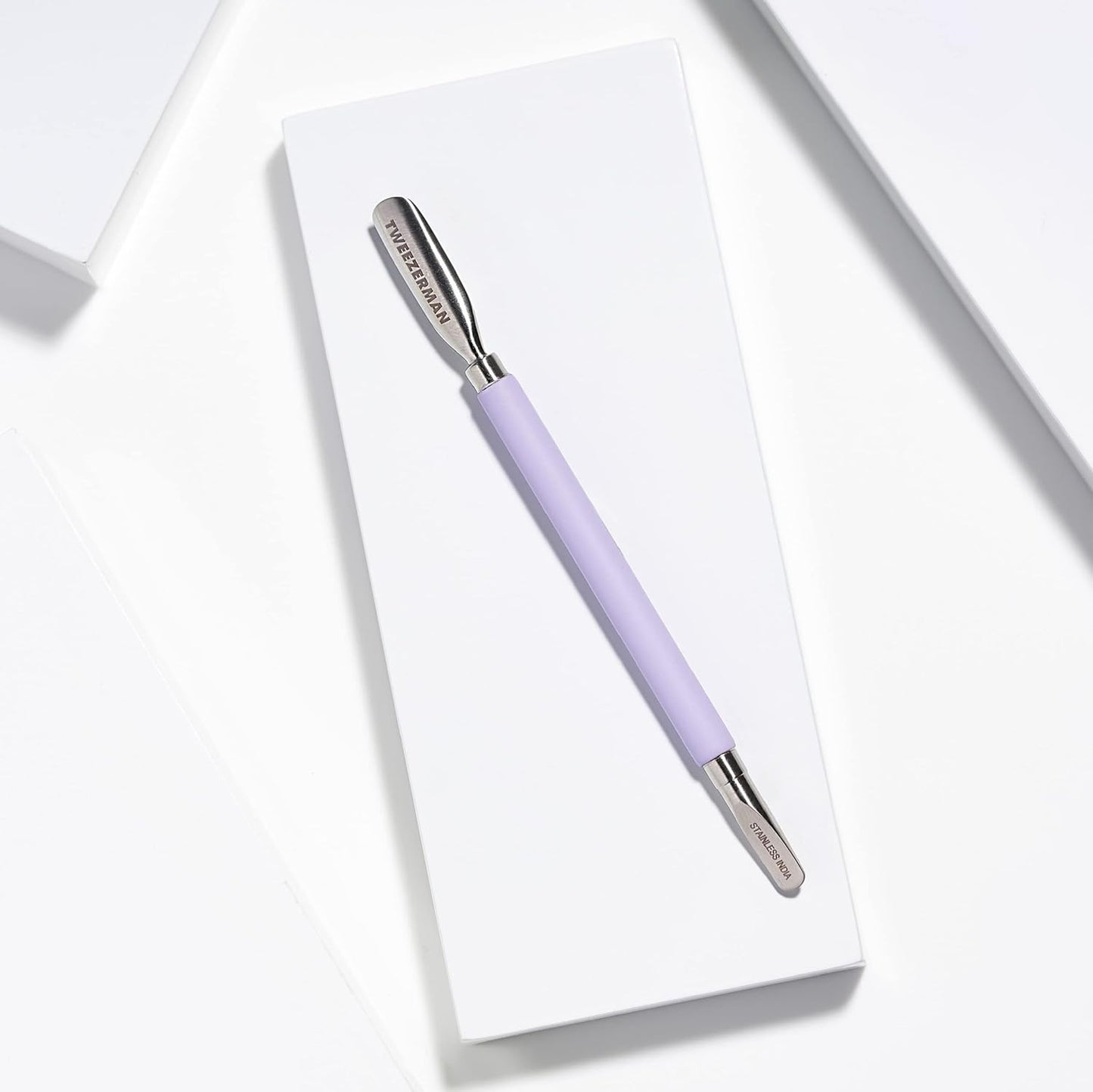 Tweezerman Dual-Sided Pushy - Professional Nail Care Tool in Vibrant Purple Color