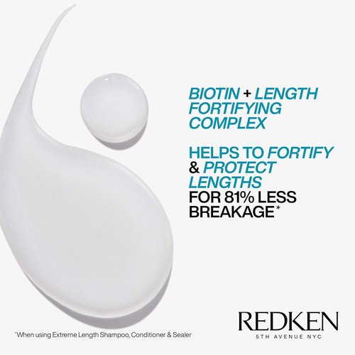 Redken Extreme Length Biotin Conditioner - Promotes Healthy Hair Growth & Strengthens Damaged Hair, 33.8 Fl Oz