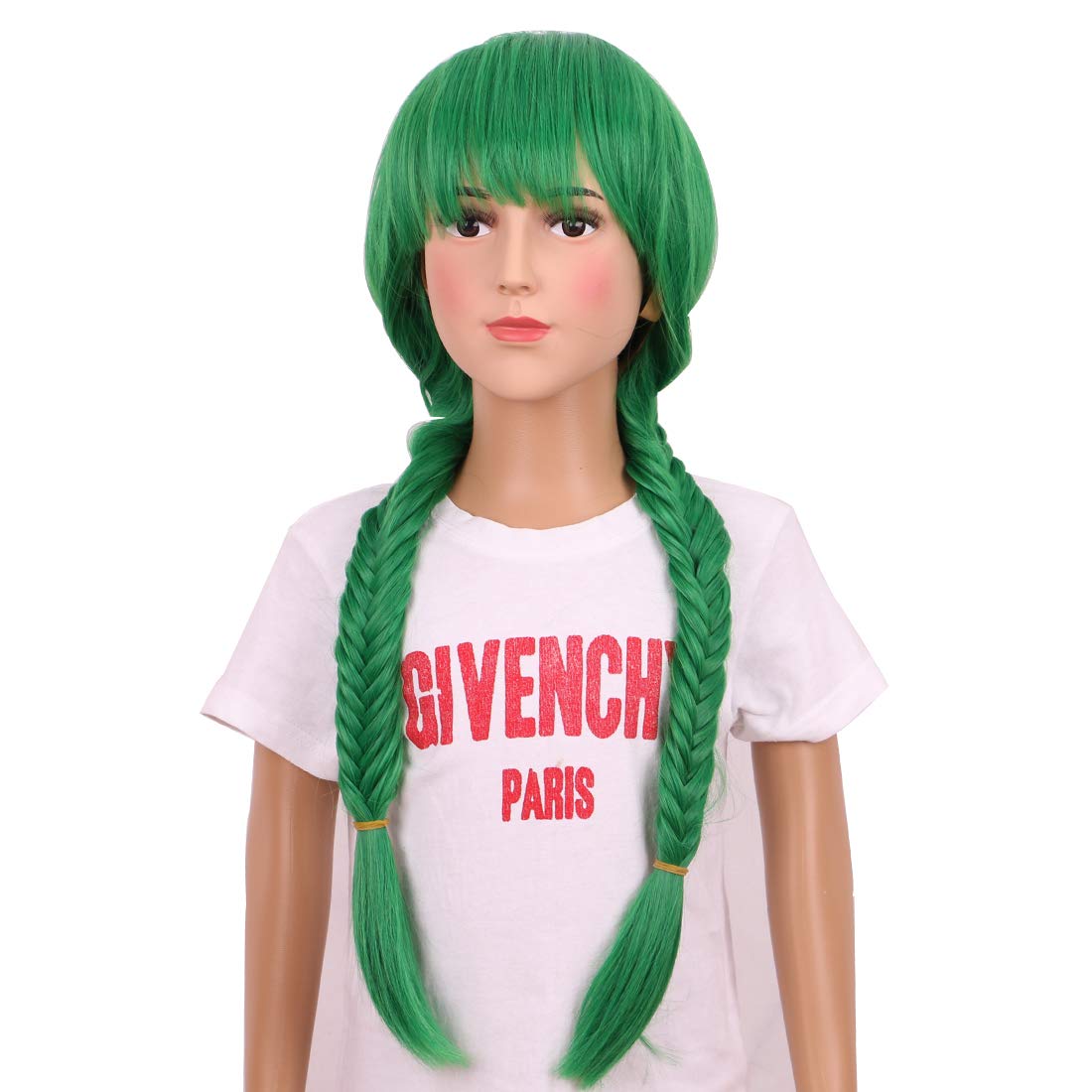 WildCos Braided Fashion Halloween Wig Long Braid Cosplay Wig for Women(Green)