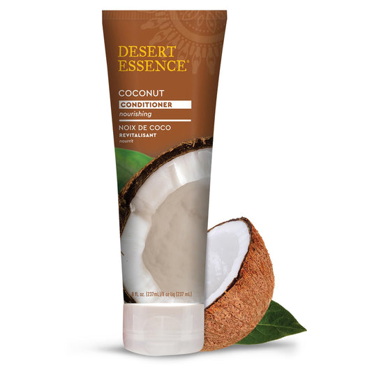 Desert Essence Coconut Conditioner - Nourishing Formula for Dry Hair - 8 fl oz with Organic Coconut Oil & Shea Butter