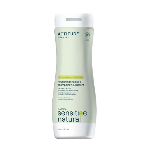 ATTITUDE Hair Shampoo - Soothing Oat for Sensitive Dry Scalp | Vegan & Naturally Derived, 16 Fl Oz