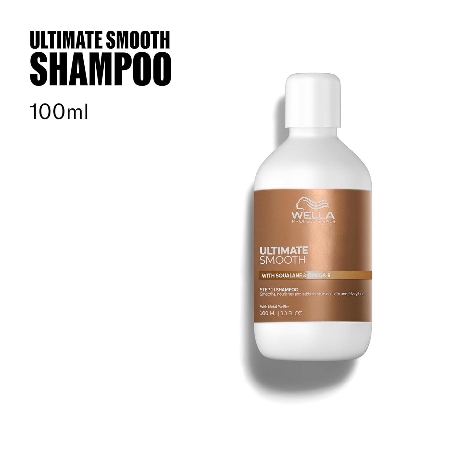Wella Professionals Ultimate Smooth Shampoo - Shine & Smoothness for Dry, Dull Hair | Color Safe with Squalane & Omega 9