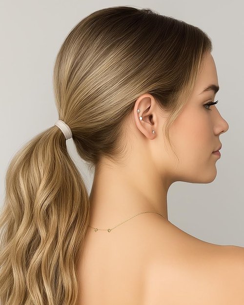 Cyndibands Seamless Hair Ties - Blonde - Gentle Hair Ties No Damage, Standard Size 1.5 Inch, Soft and Stretchy Nylon Fabric Ponytail Holders - 12 Count
