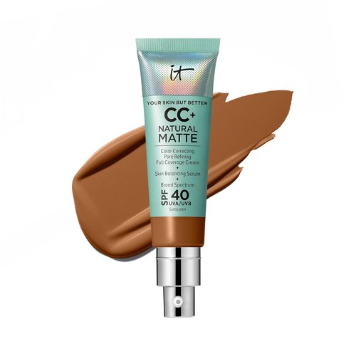 IT Cosmetics CC+ Cream - Natural Matte SPF 40 Foundation | Full Coverage, Shine Control, 24H Hydration - 1.08 fl oz