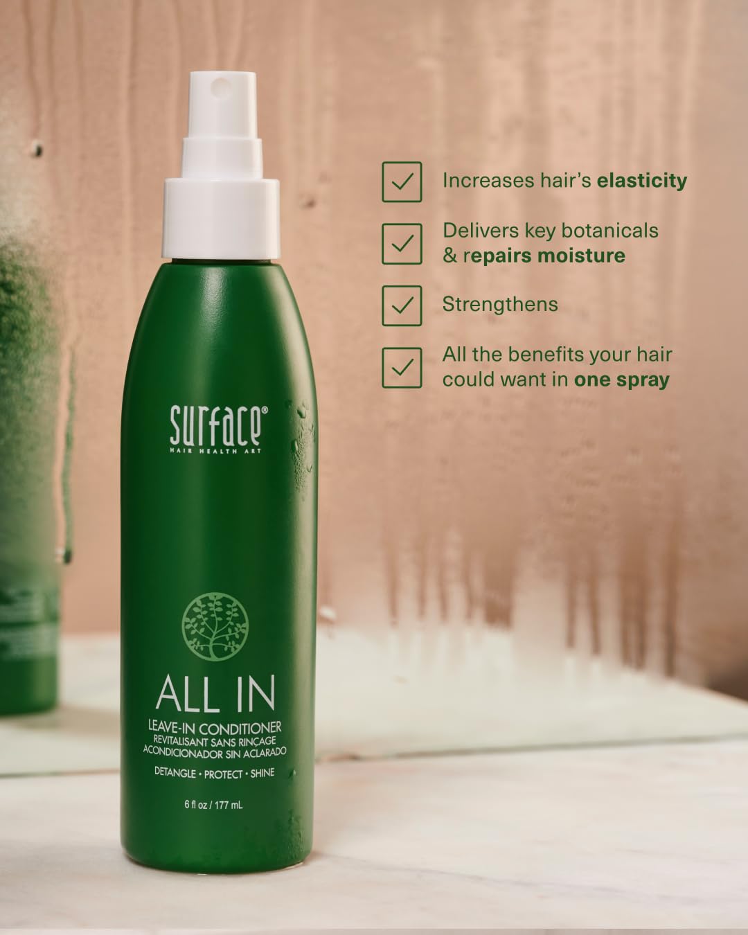 Surface Hair All-In-One Leave-In Conditioner - Detangles, Controls Frizz & Strengthens - 6 Fl Oz
