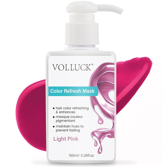 VOLLUCK Color Depositing Conditioner - 3-in-1 Cruelty-Free Hair Mask for Shine & Softness | Light Pink, 5.28 Fl Oz