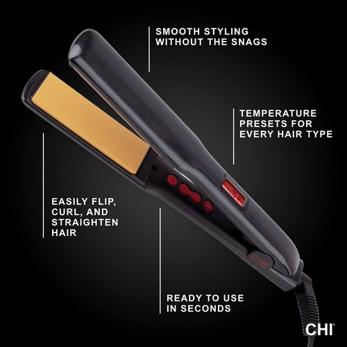 CHI G2 Flat Iron Hair Straightener - Titanium Infused Ceramic, Digital Temp Control, Fast Heat-Up & Frizz-Free Finish