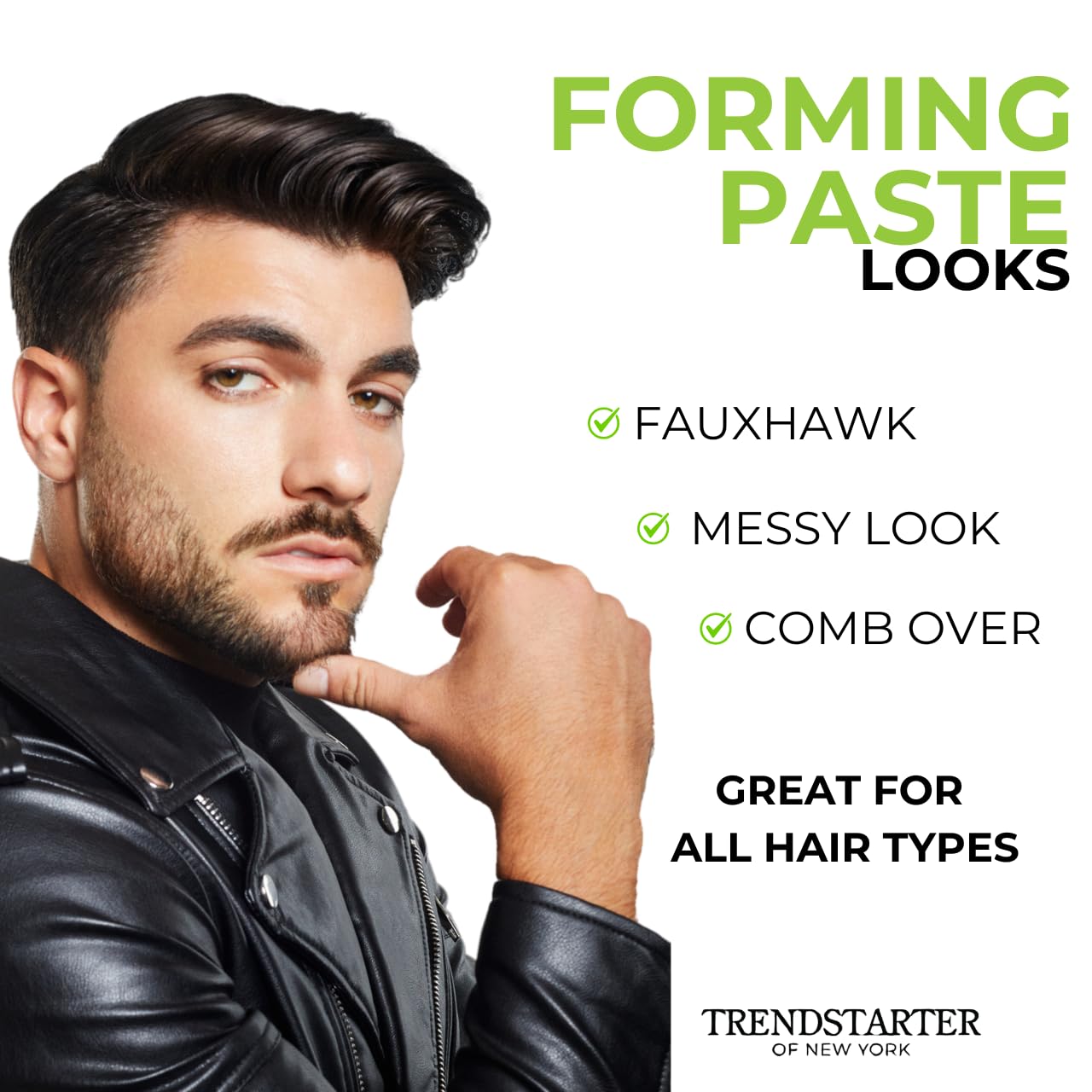 TRENDSTARTER Forming Paste - Lightweight Water-Based Hair Cream for All Hair Types - 4oz Medium Hold & Shine