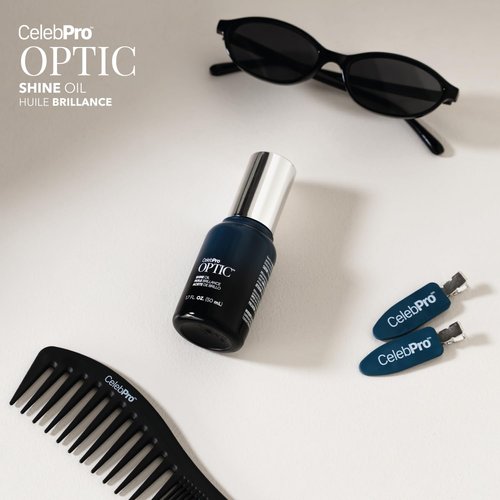 CelebPro OPTIC Hair Oil - Hair Heat Protectant Oil for Frizz Control - Adds Shine and Smooths Split Ends - Color Safe Formula, 1.7 fl oz