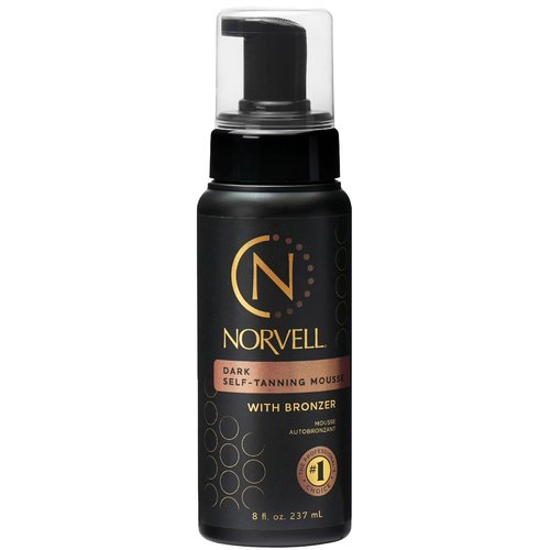 Norvell Sunless Dark Self Tanner Mousse - Instant Streak-Free Bronzing Glow | 8 Fl Oz, Fast Drying & Long Lasting