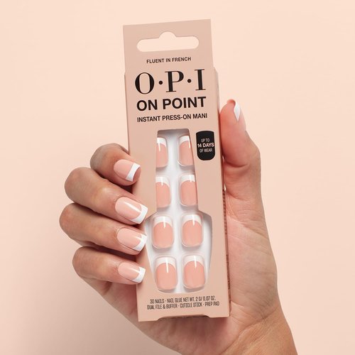 OPI Press On Nails - Short Round, Squoval & Almond Styles | 30 Count with Glue | Long Lasting & Reusable